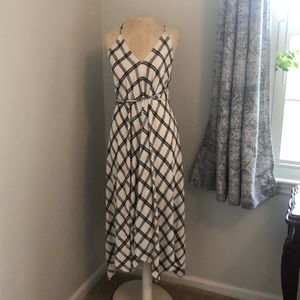 Black and white wrap dress